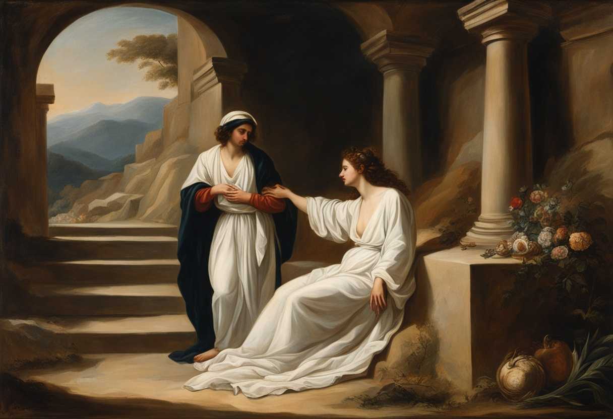 A-young-man-in-a-white-robe-comforts-startled-women-in-an-empty-tomb_sxdk