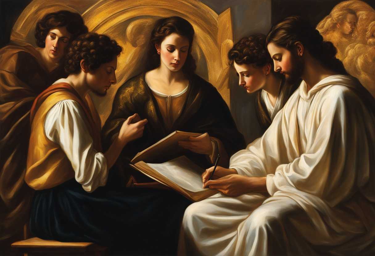 Teacher-enlightening-students-in-golden-light-captivated-by-wisdom-frozen-in-a-moment-of-learning_bqky