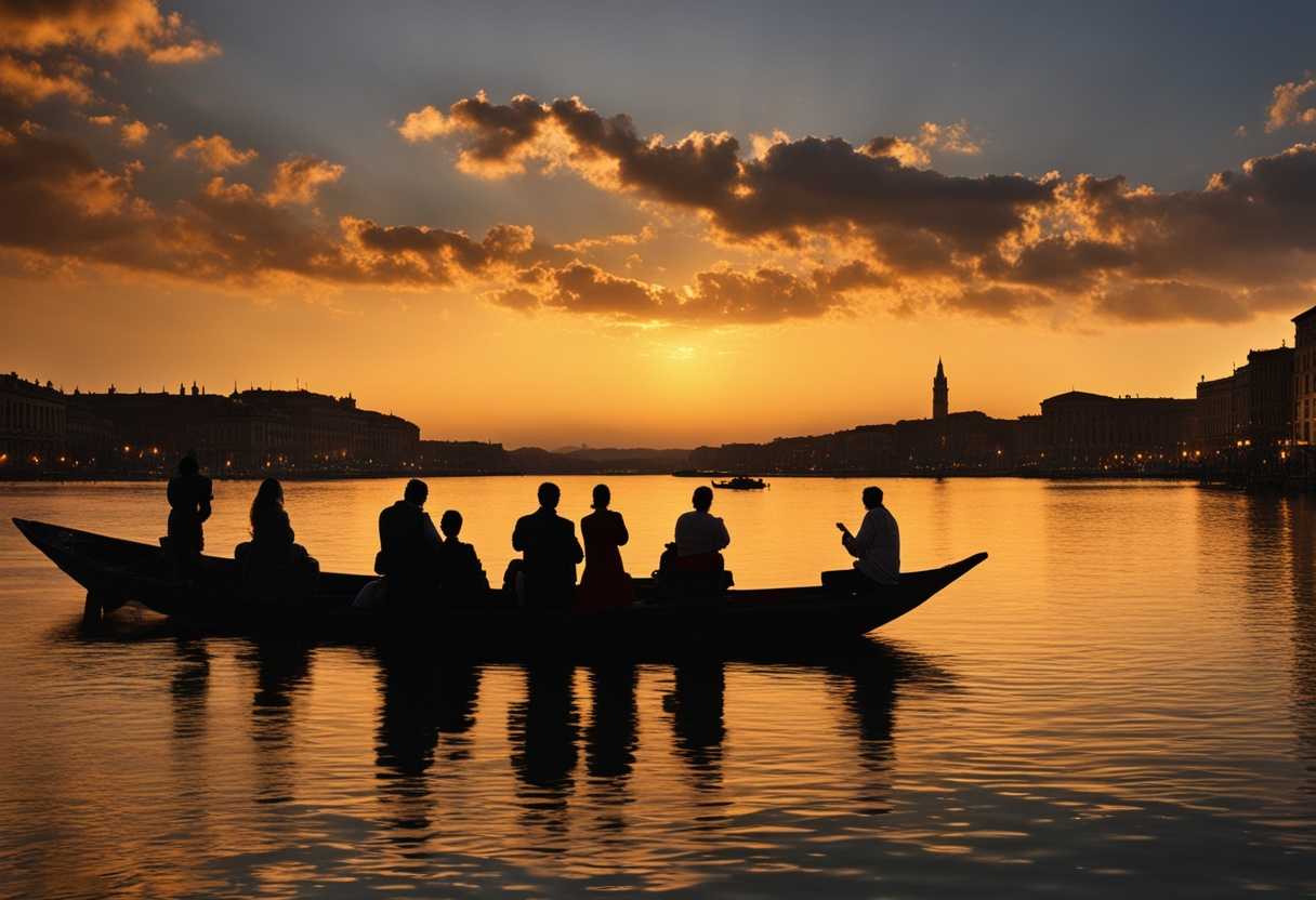 People-gather-by-the-water-at-sunset-silhouetted-by-golden-light-in-a-serene-moment_edxm