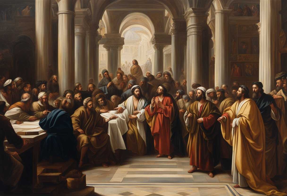 Jesus-confronts-religious-leaders-in-a-crowded-synagogue-disciples-and-villagers-watch-tension-ris_teip