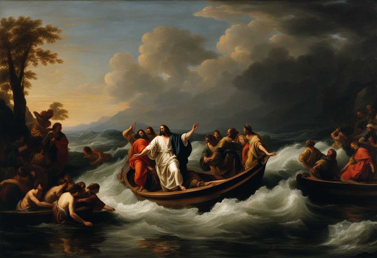 Jesus-walks-on-water-people-on-shore-frozen-in-fear-and-disbelief_biue