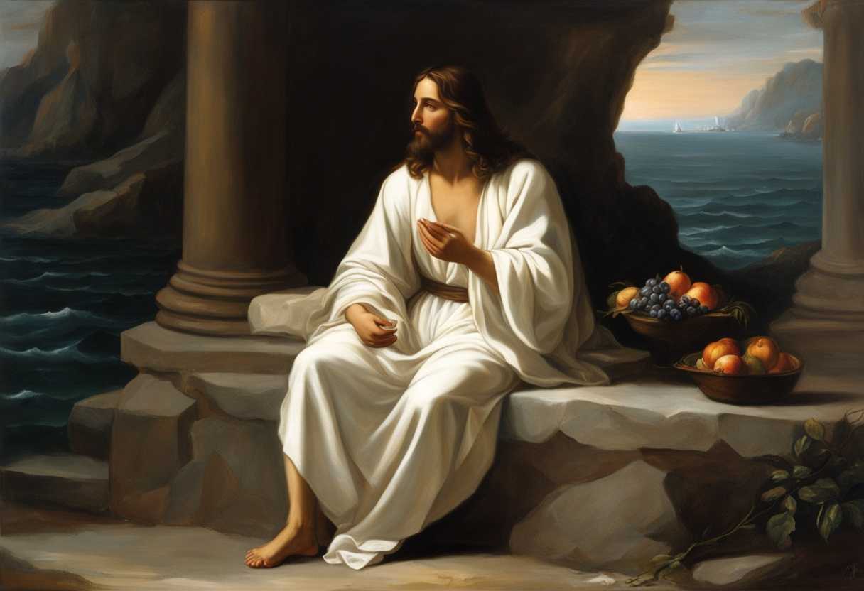 Jesus-by-tranquil-sea-glowing-serenity-deep-in-thought-timeless-connection-spiritual-peace_oodo
