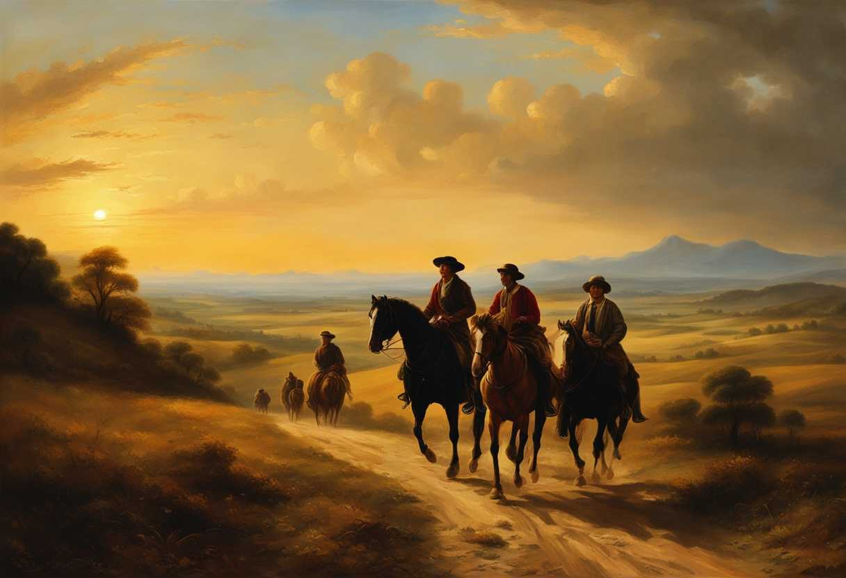A-group-of-determined-travelers-trekking-through-a-vast-landscape-under-a-golden-sunset_sipj