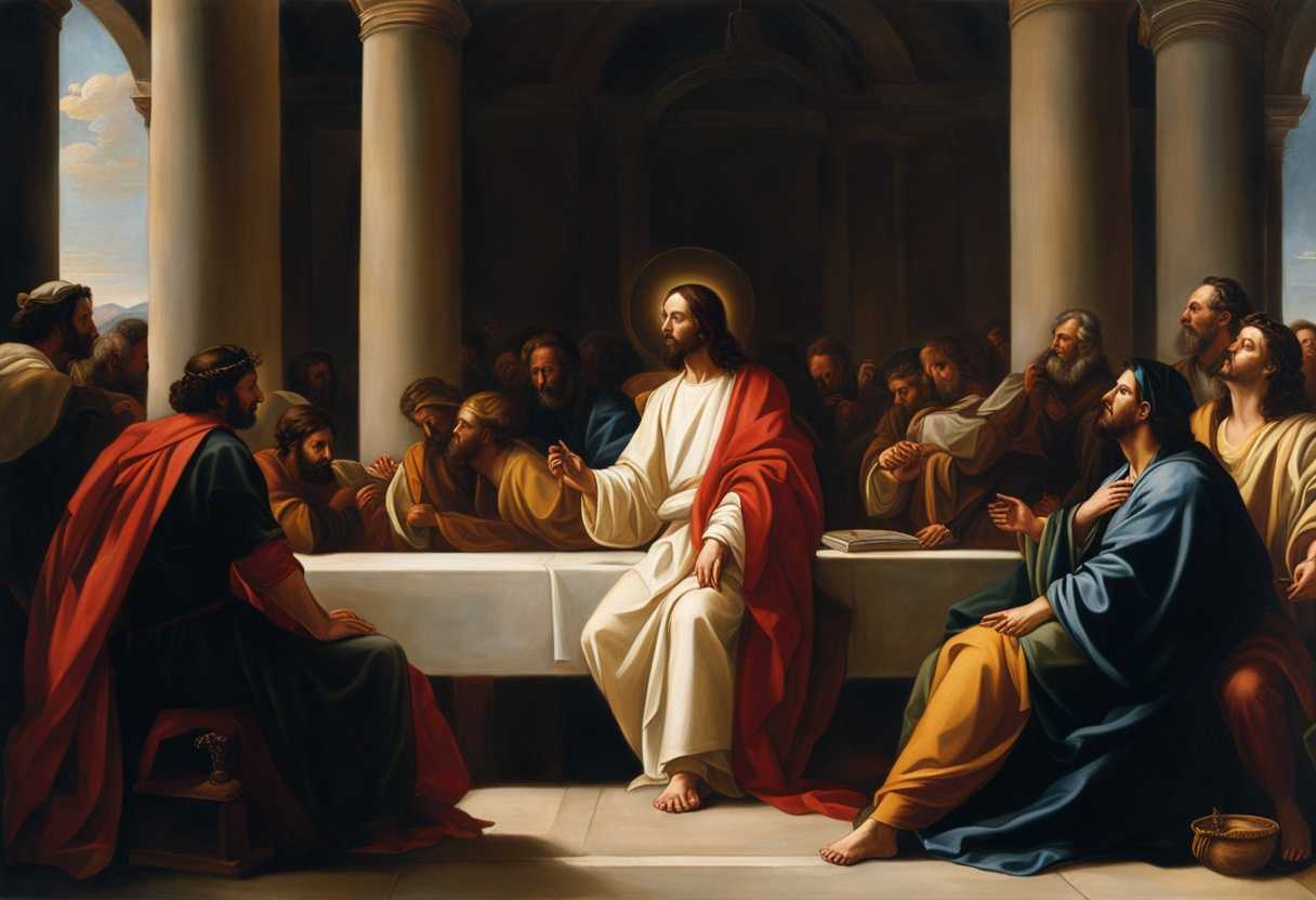 Jesus-calmly-faces-tense-Pharisees-radiating-wisdom-and-serenity-amidst-compelling-lighting_crkc