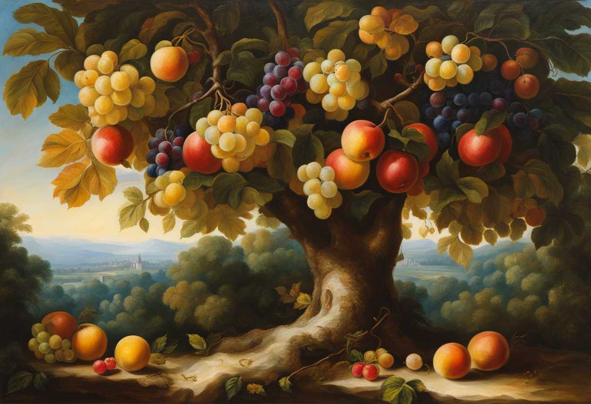 Sunlight-illuminates-a-tall-tree-bearing-ripe-colorful-fruit-in-a-harmonious-vibrant-natural-scene_vroh