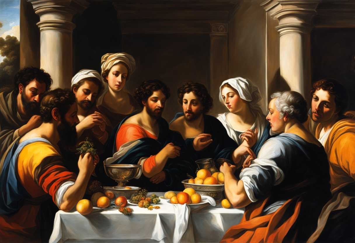 A-diverse-group-gathers-with-limited-food-bathed-in-sunlight-exuding-hope-unity-and-faith_flxa
