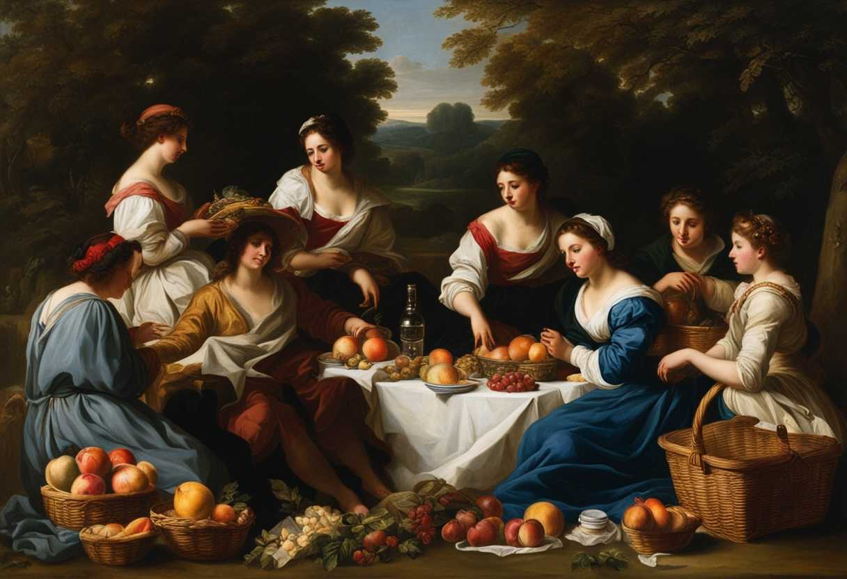A-serene-picnic-scene-with-a-group-of-people-leftovers-neatly-arranged-in-baskets_ovgl