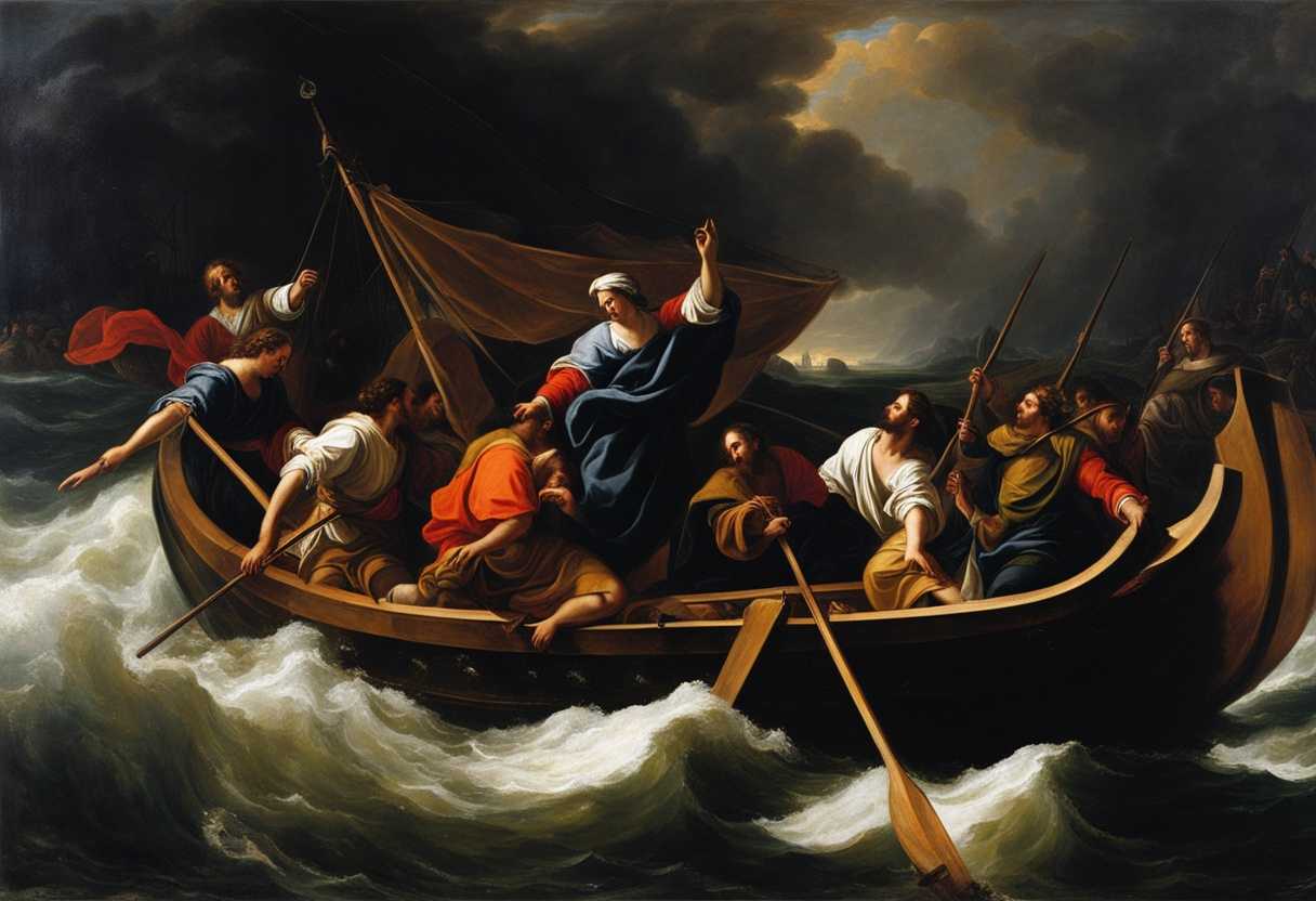 Peter-hesitates-on-stormy-waters-disciples'-fear-evident-Jesus'-calming-presence-amidst-chaos_iyxe