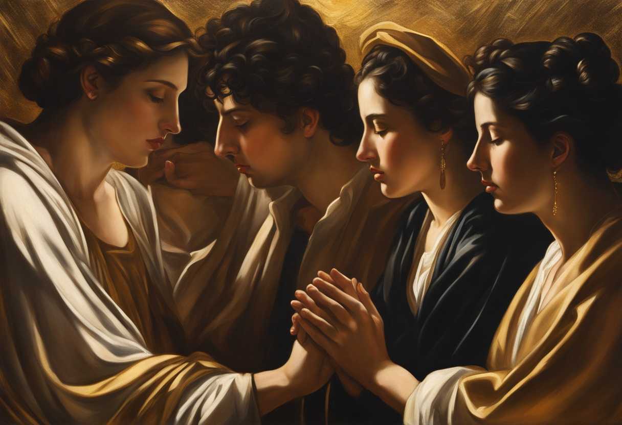 A-group-of-people-in-a-circle-heads-bowed-in-prayer-hands-clasped-bathed-in-golden-light_chvw