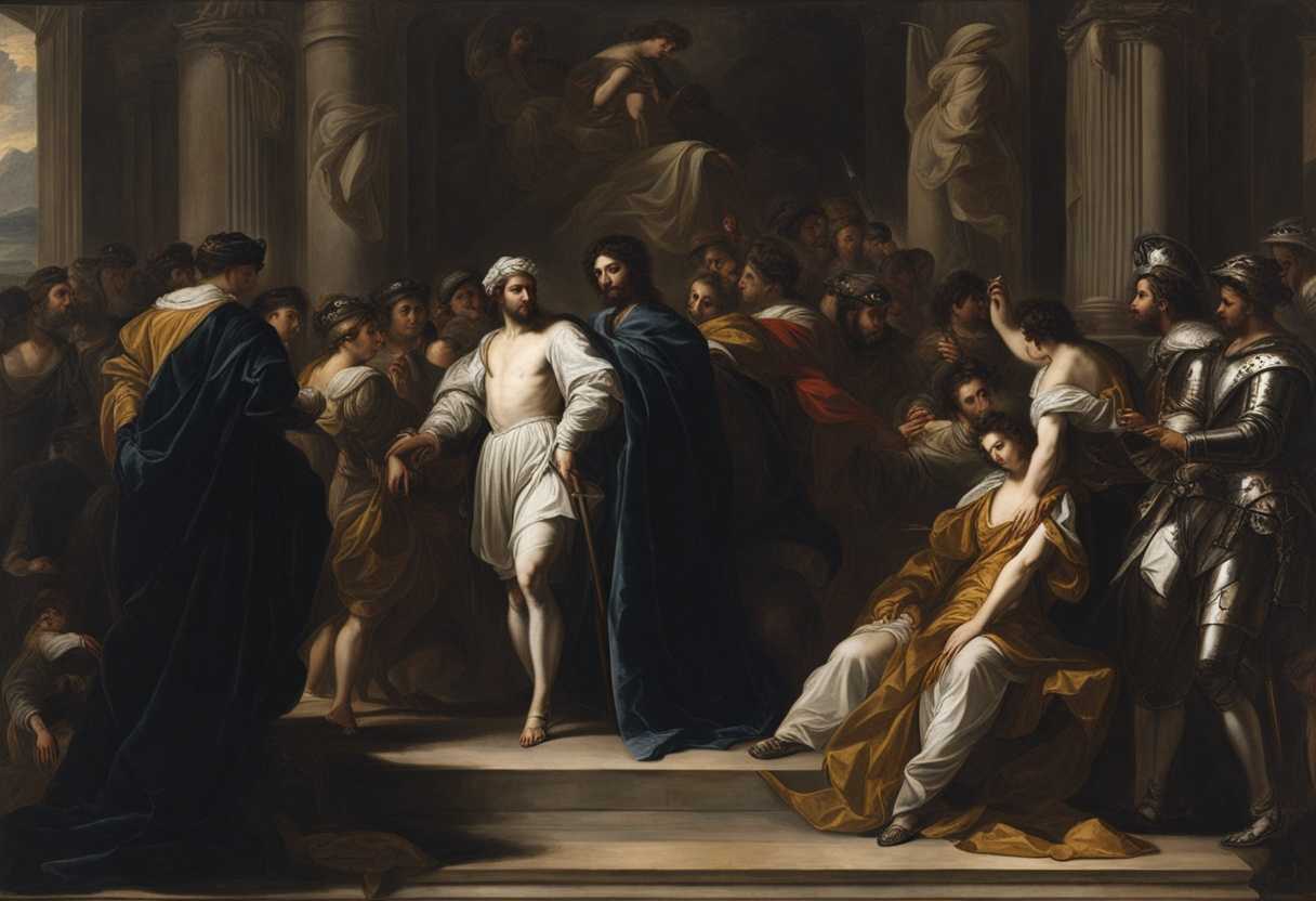 Authoritative-king-surrounded-by-submissive-attendants-in-a-tense-foreboding-atmosphere_srdt