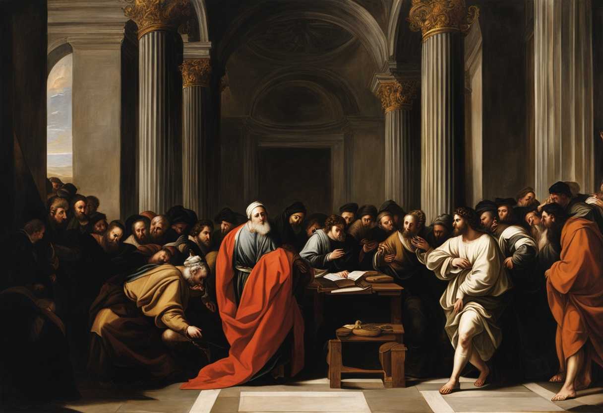 Tense-scene-Scribes-and-Pharisees-display-arrogance-and-hypocrisy-in-religious-practices_jtiz