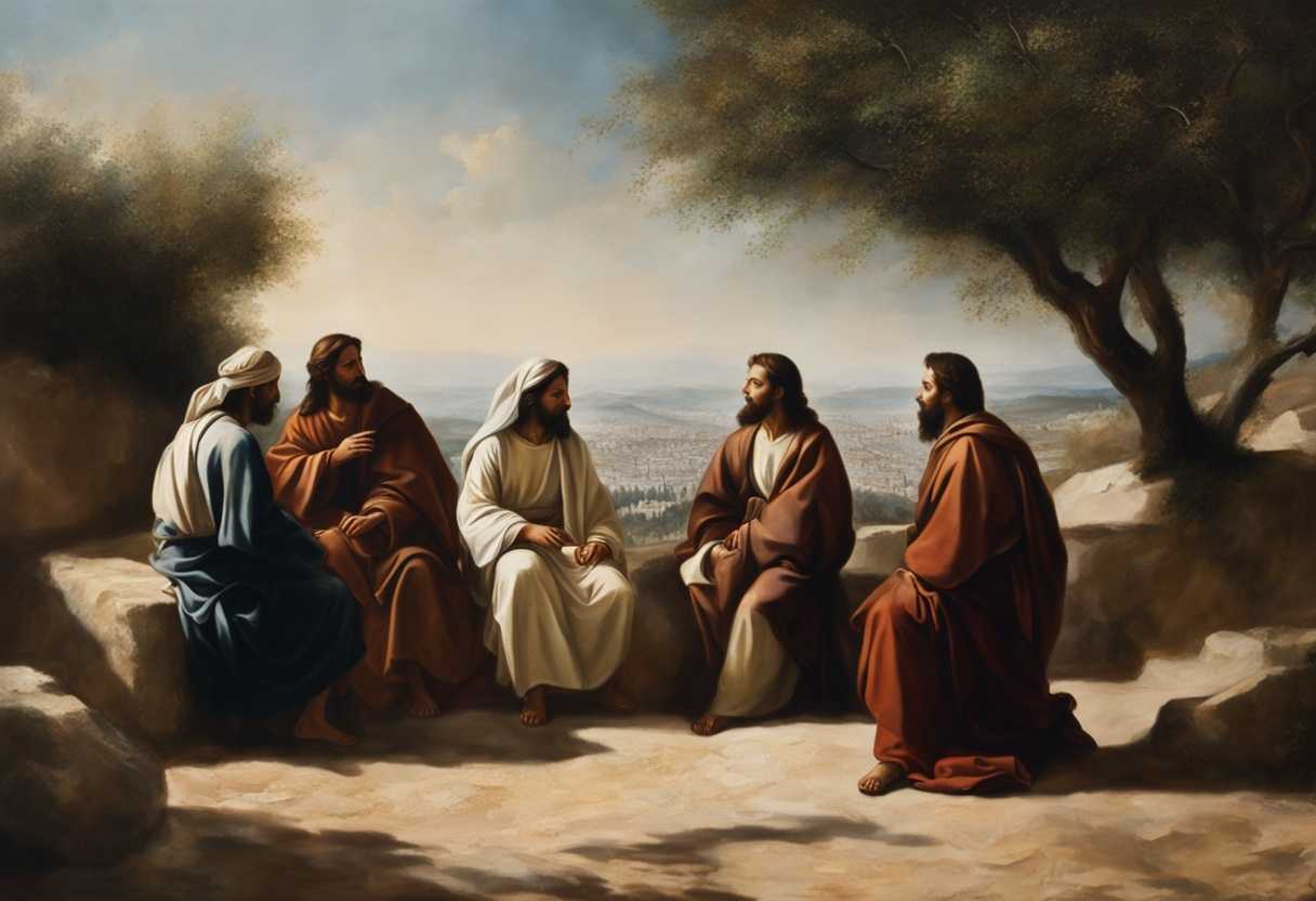 Jesus-and-disciples-share-deep-wisdom-on-Mount-of-Olives-captured-in-candid-documentary-style_rjch