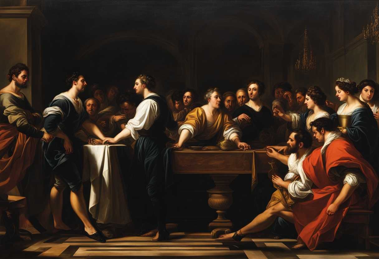 Wealthy-man-hands-over-property-to-diverse-group-of-servants-tension-rises-in-dramatic-lighting_tluo