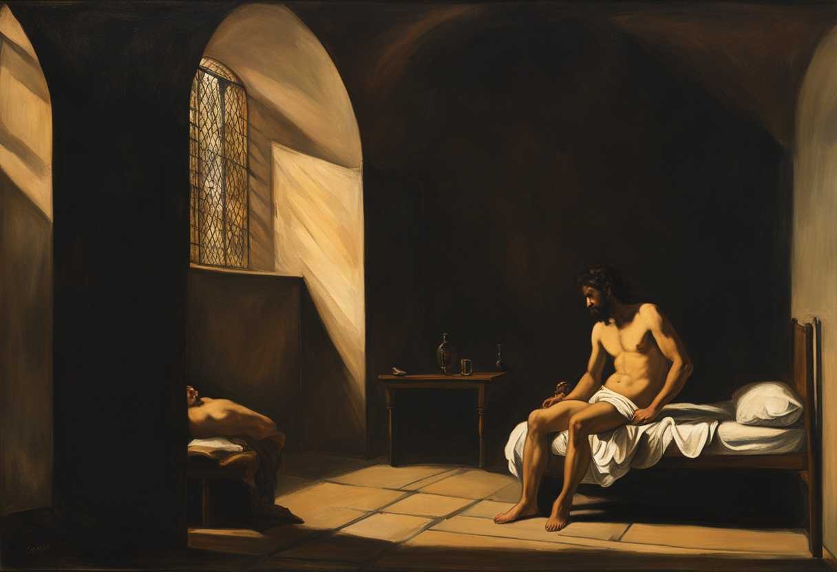 A-dimly-lit-prison-cell-with-a-naked-sick-person-ignored-by-distant-figures_fpuy