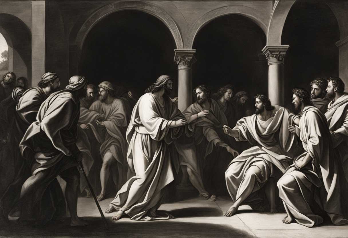 Jesus-confronts-Judas-in-a-tense-moment-surrounded-by-conflicted-disciples-in-shadows_lpru