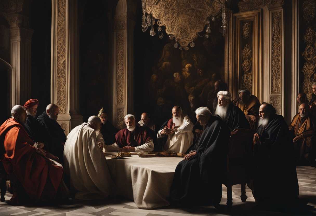 Chief-priests-and-elders-meet-in-dimly-lit-palace-serious-expressions-conspiring-in-secrecy_bdjl