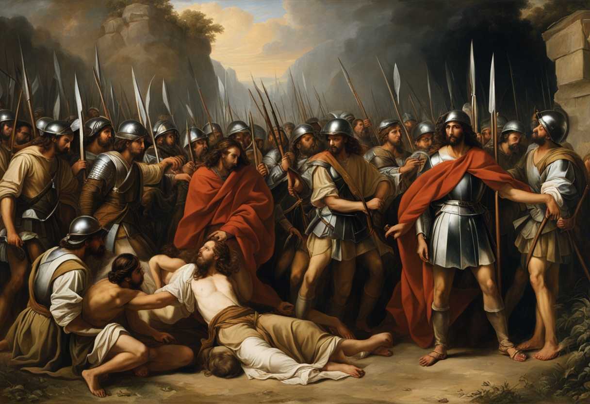 Jesus-stands-serenely-amidst-a-formidable-battalion-of-soldiers-a-moment-of-intense-calm-and-tensio_vlfz