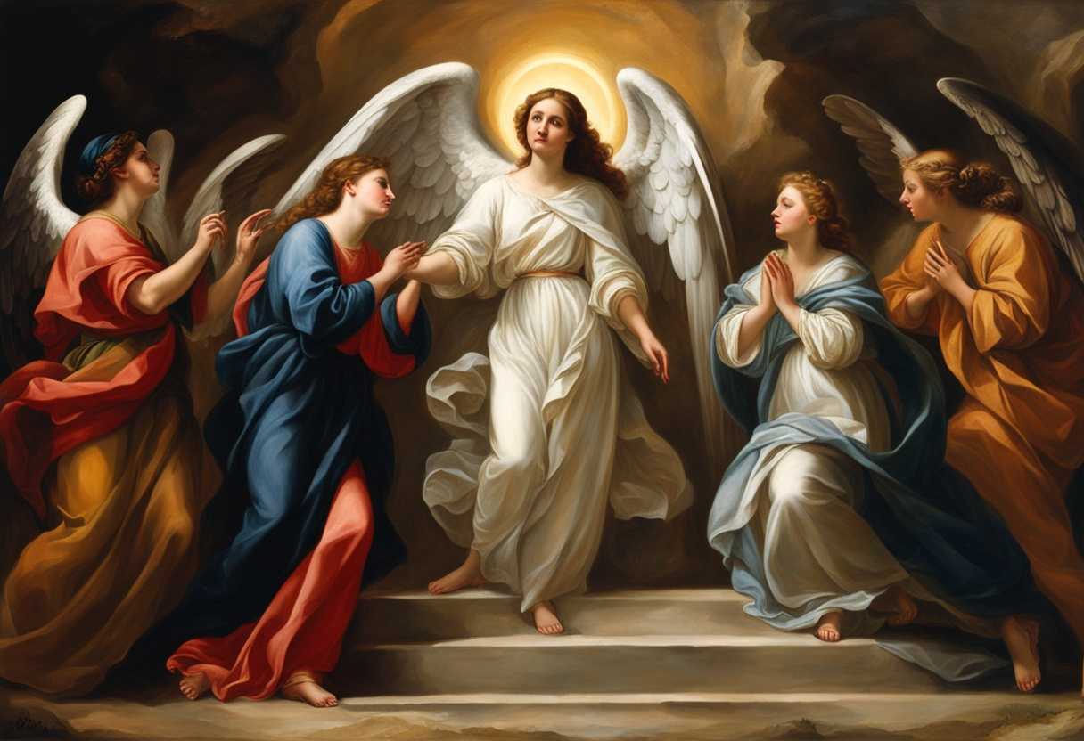 Women-and-angel-stand-in-awe-at-empty-tomb-fear-and-joy-divine-presence-ethereal-beauty_jlbc