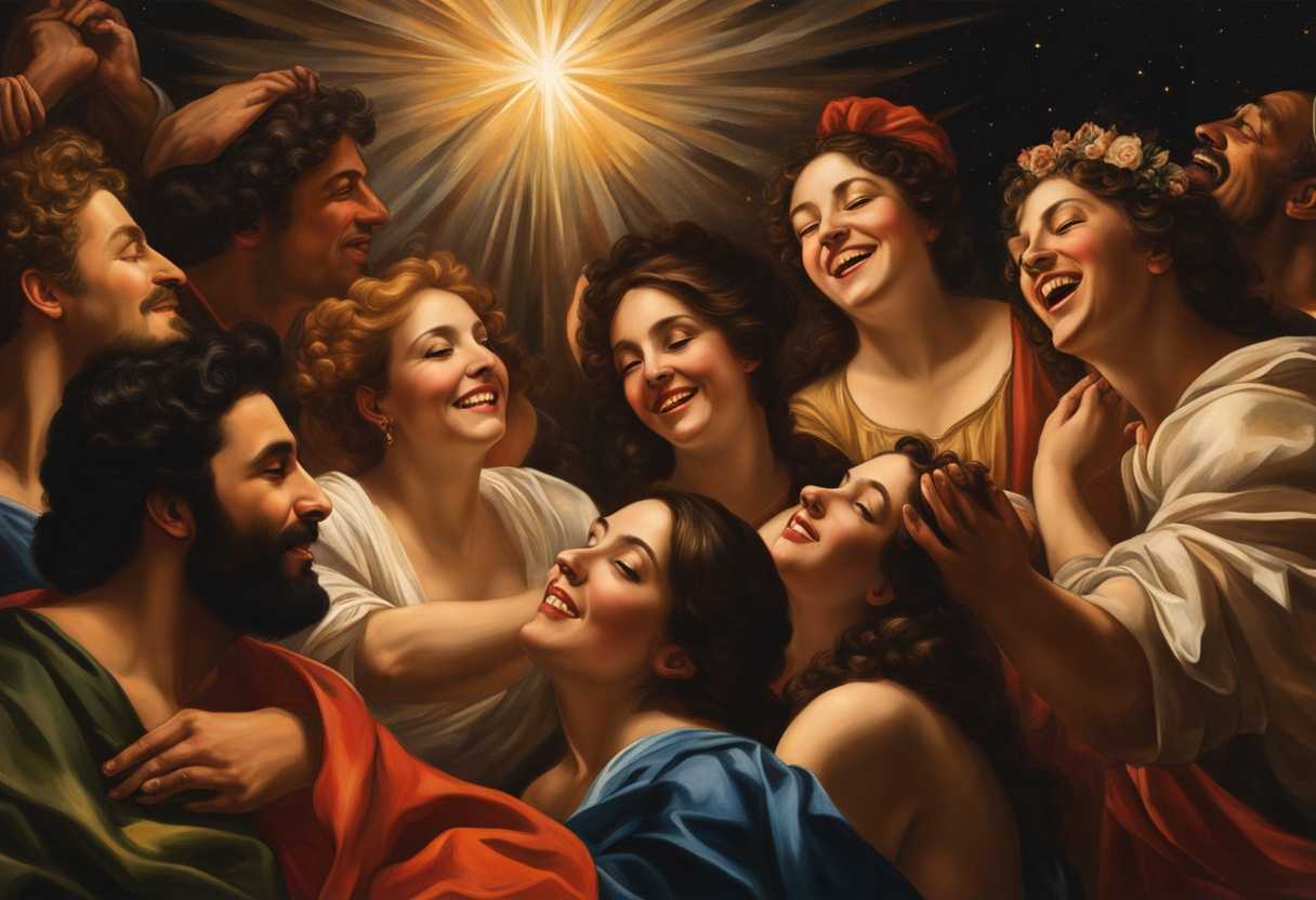 A-diverse-group-of-people-joyfully-gazing-at-a-star-radiating-happiness-and-energy_zuhg