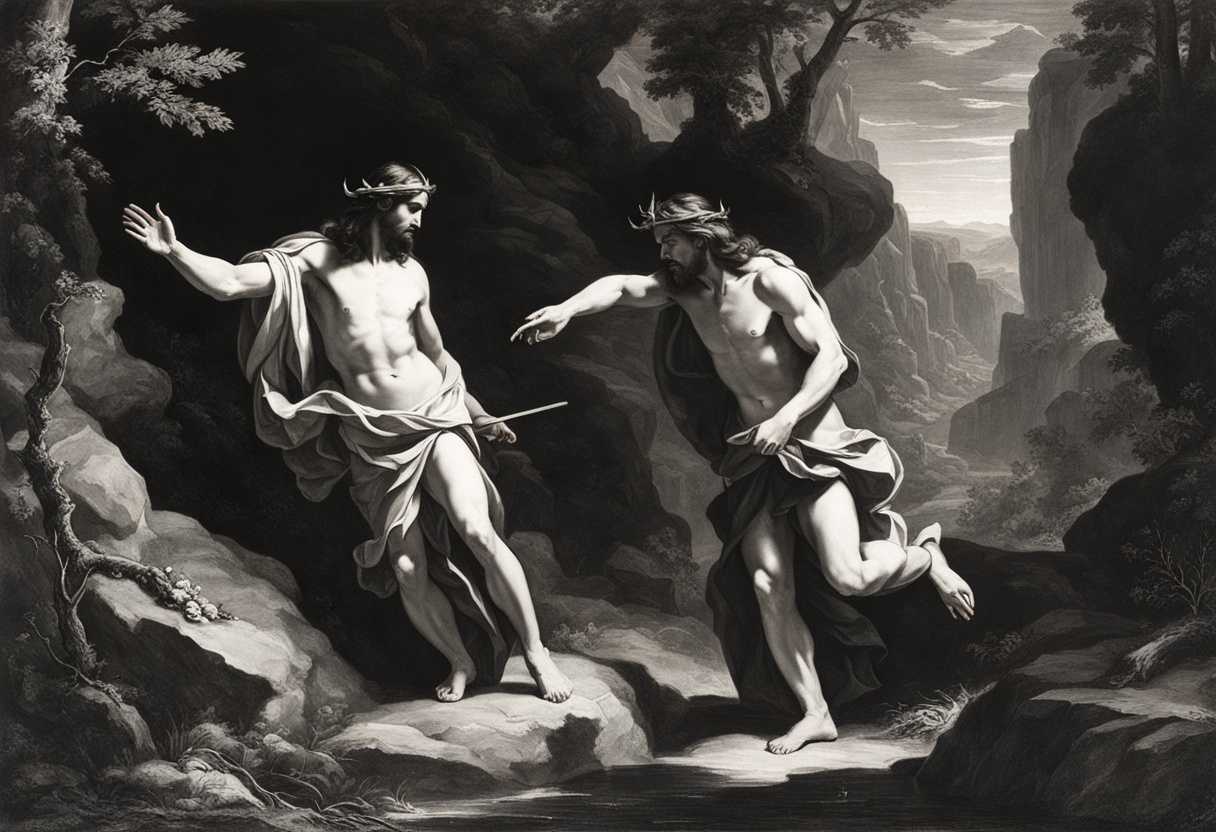 Jesus-confronts-the-devil-in-a-desolate-wilderness-bathed-in-dramatic-light-showing-inner-strength_xysa