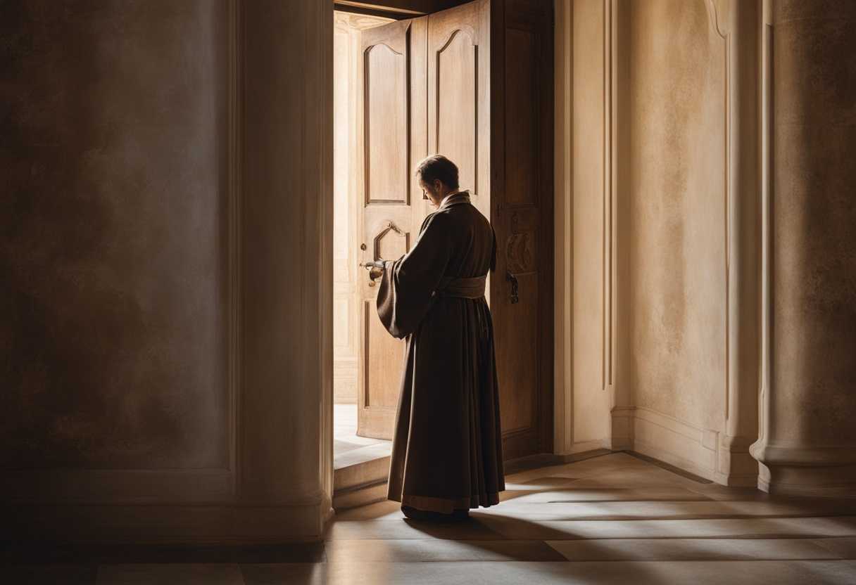 A-person-peacefully-praying-at-a-closed-door-bathed-in-soft-light-showing-deep-devotion_ghgp