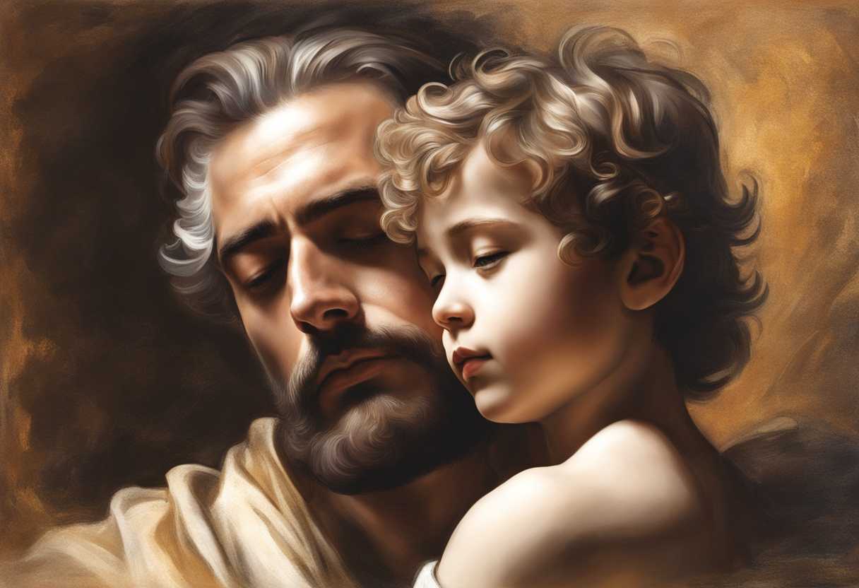 Father-and-son-embrace-in-sunlight-showing-love-trust-and-security-in-their-bond_xmyw