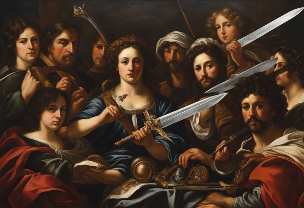 Diverse-group-unites-with-weapons-eyes-filled-with-hope-transforming-swords-into-tools-for-peace_ztqz
