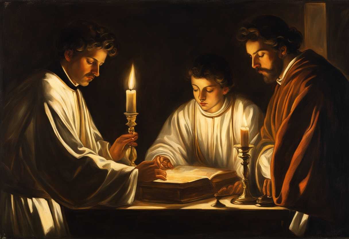 Priest-and-sons-in-ornate-garments-bathed-in-candlelight-performing-sacred-rituals-with-reverence_nozo