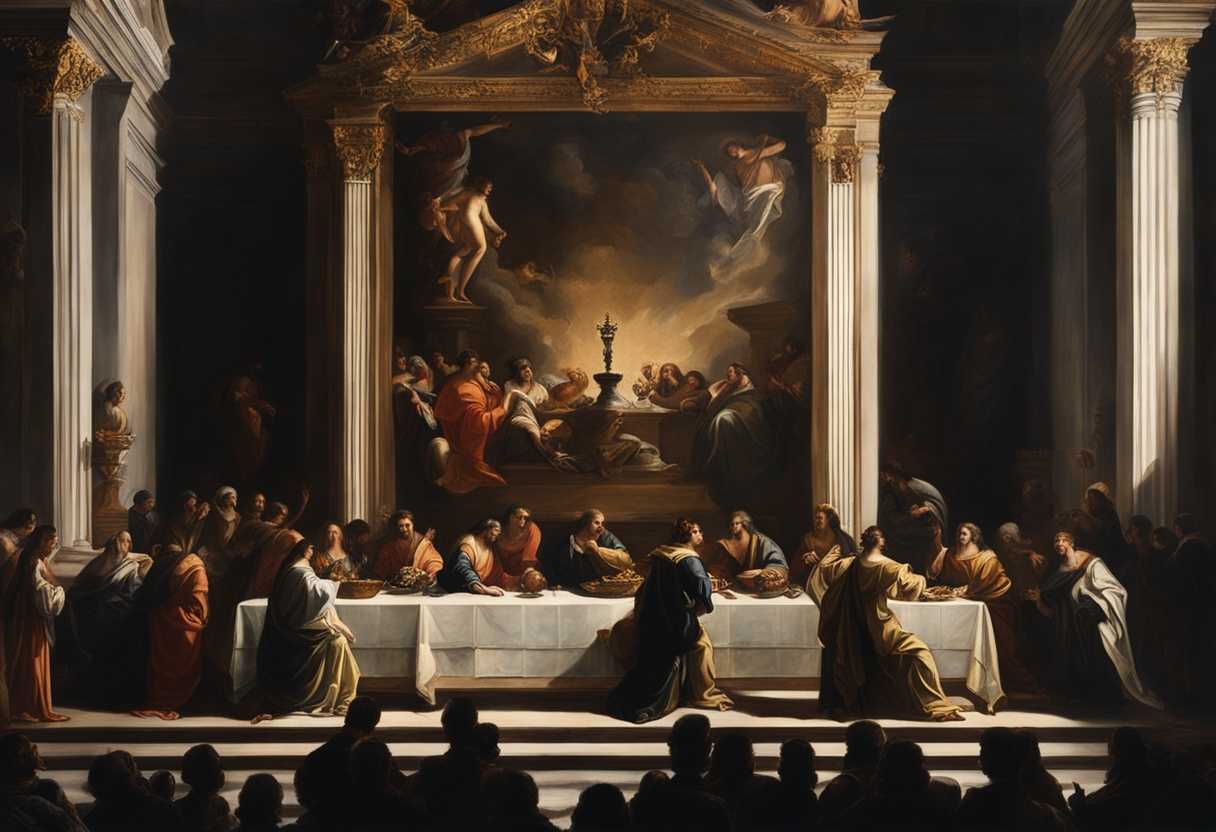 Solemn-feast-at-altar-with-gods-dim-lighting-reverent-worship-dramatic-shadows_txsa