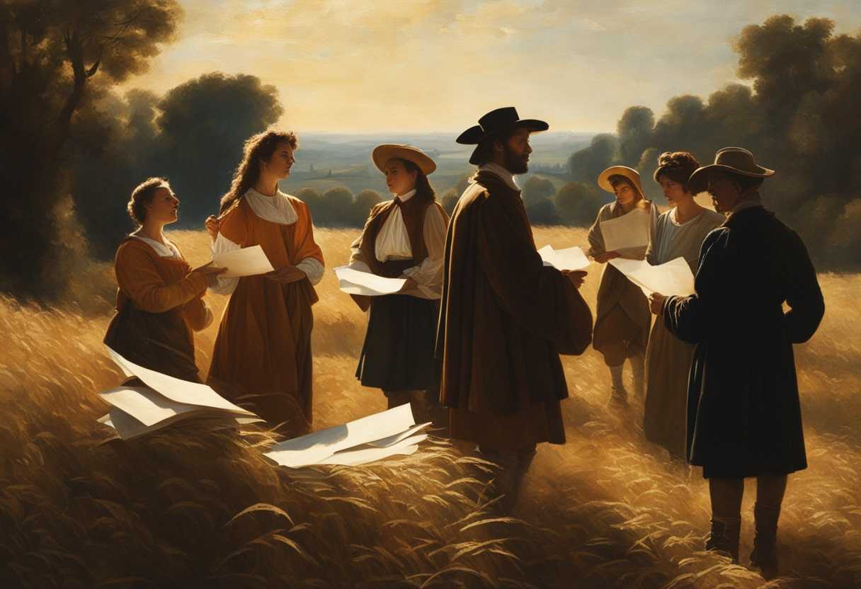 People-in-a-sunlit-field-holding-papers-with-hopeful-expressions-united-in-ancient-tradition_gyfn