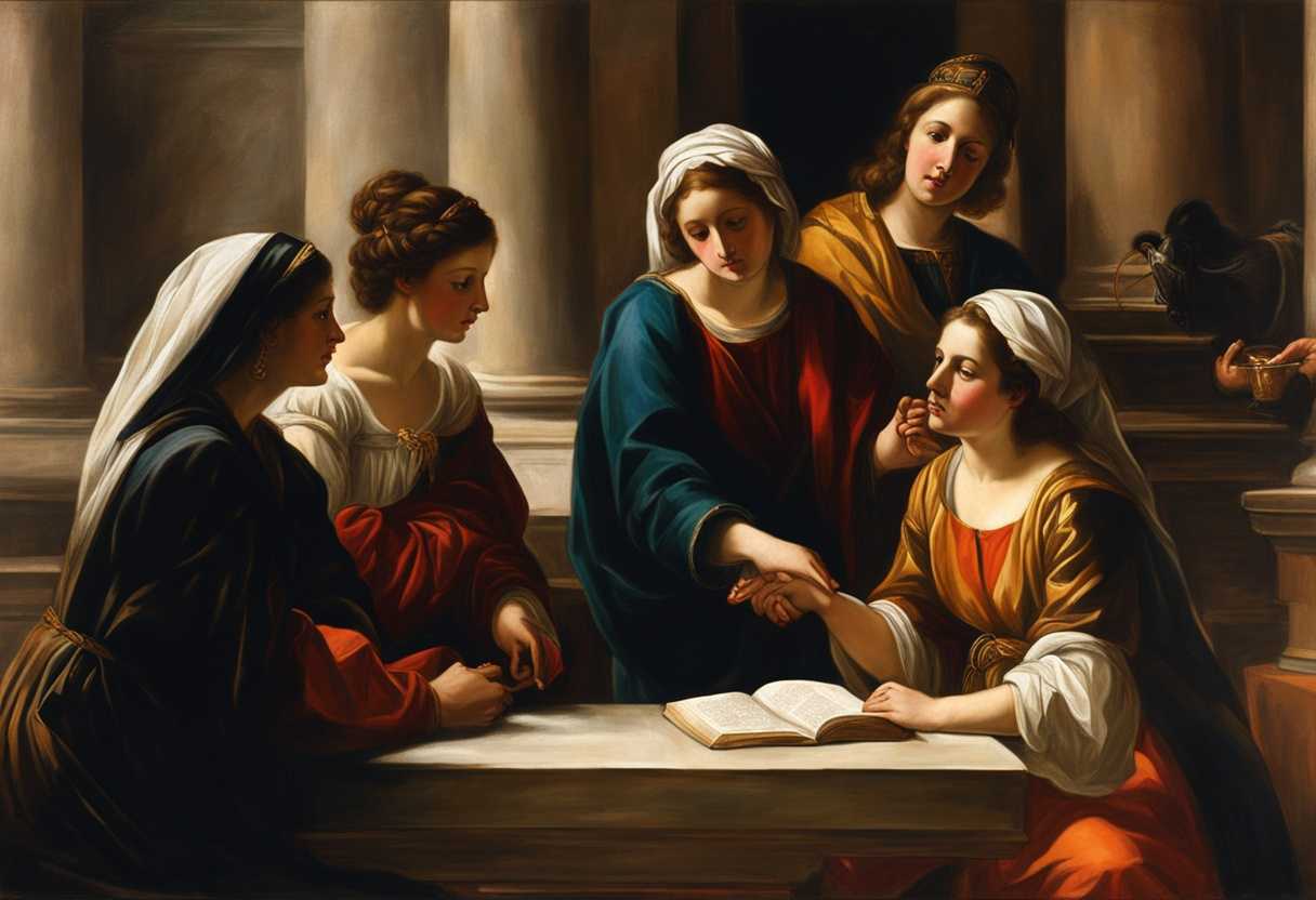 Daughters-of-Zelophehad-assertively-plead-for-inheritance-rights-before-Moses-and-the-congregation_nlei