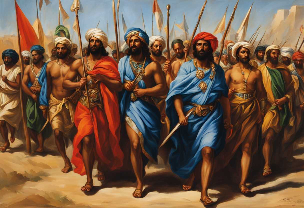 Proud-Israelites-march-with-colorful-tribal-banners-showcasing-unity-strength-and-tradition_ydam