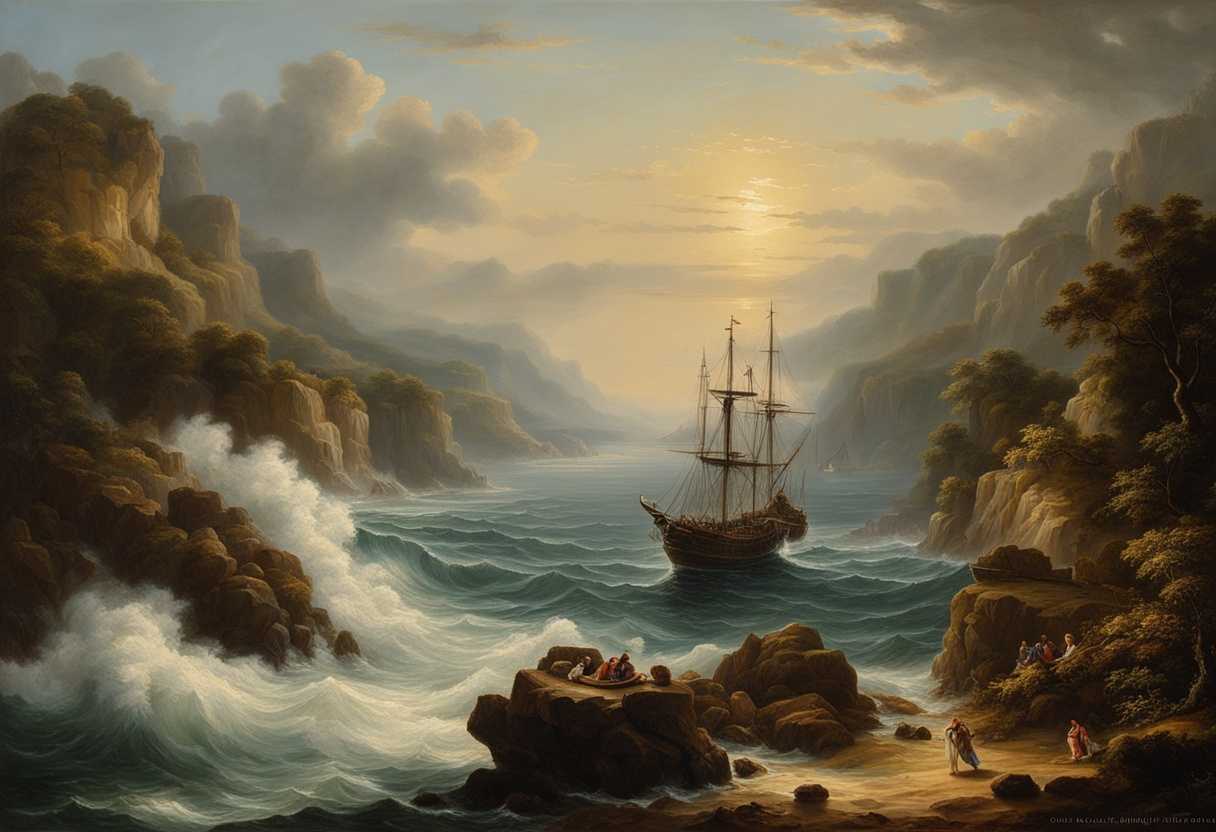 A-serene-scene-at-the-Sea-of-Chinnereth-with-rugged-terrain-and-vast-beauty_mewh