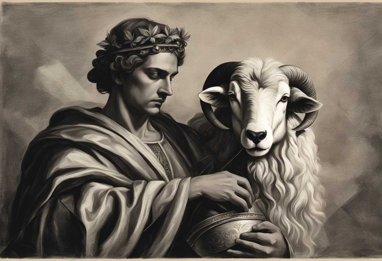 Ancient-ritual-of-atonement-solemn-man-holds-ram-priest-in-ceremonial-attire-spiritual-reverence_hwkj