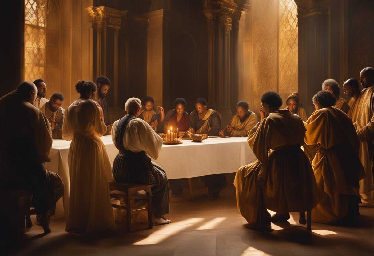 A-diverse-group-of-people-pray-together-in-a-serene-atmosphere-bathed-in-golden-light_lclz