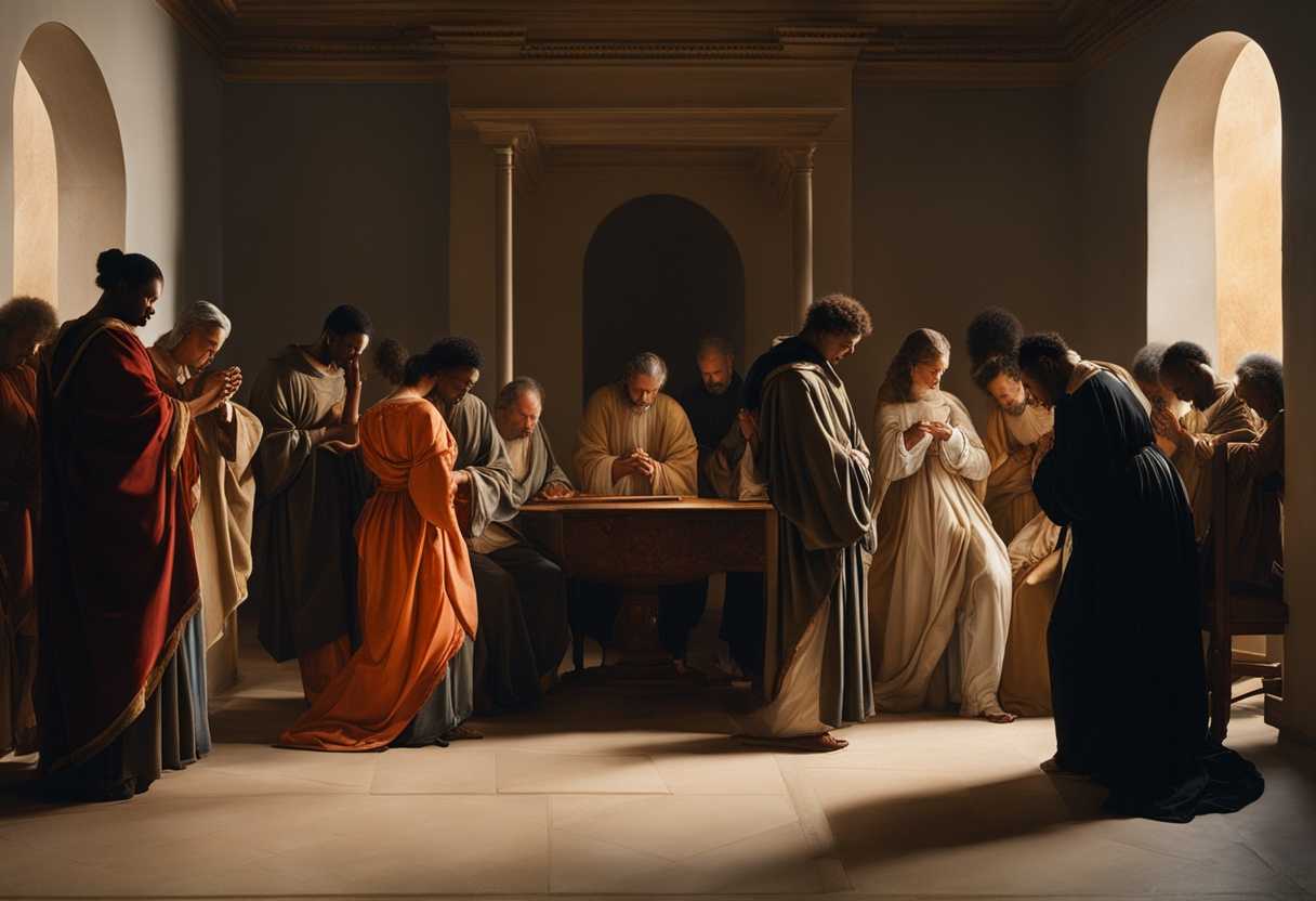 A-diverse-group-prays-together-in-a-softly-lit-room-embodying-unity-and-reverence_oyni