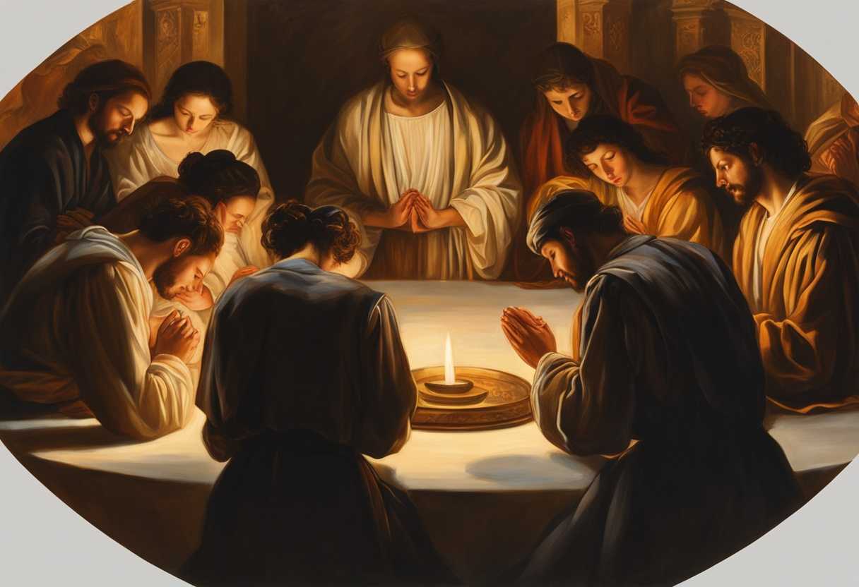 People-in-a-circle-heads-bowed-in-prayer-hands-clasped-bathed-in-warm-golden-light_hppt