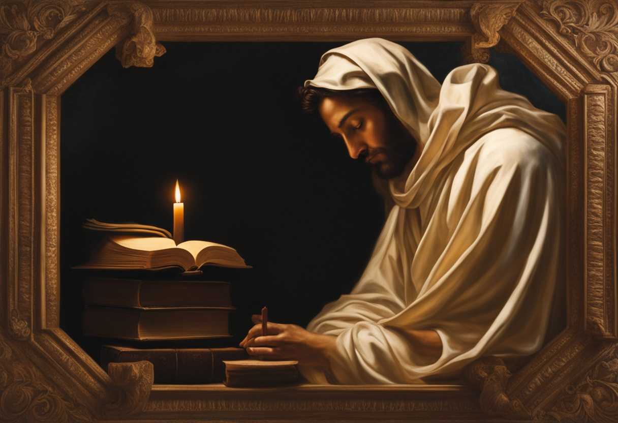 Serene-figure-in-prayer-bathed-in-soft-light-surrounded-by-open-Bible-and-tranquility_ayis