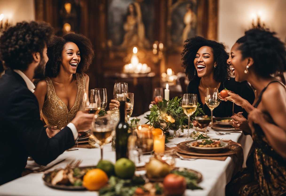 A-diverse-group-of-friends-laughing-and-chatting-at-a-lively-dinner-party_qkdw