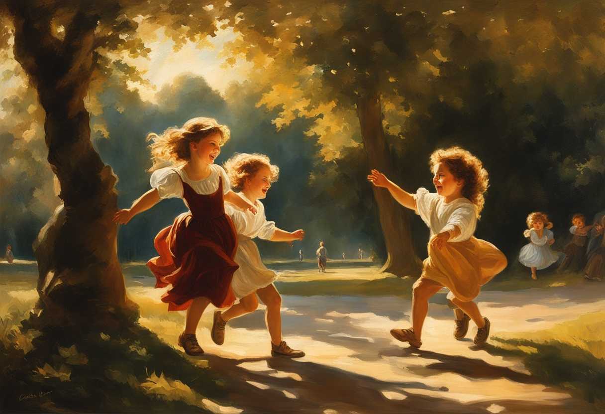 Children-playing-in-a-sunlit-park-laughter-echoing-carefree-joy-in-a-dynamic-scene_dhgz