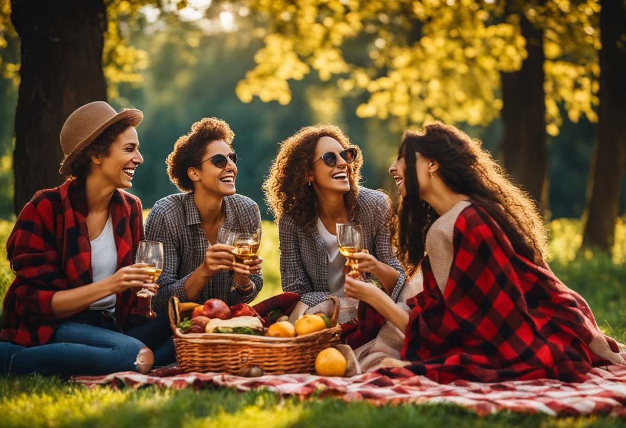 Friends-picnic-in-park-checkered-blanket-laughter-sharing-food-warm-sunlight-vibrant-clothing-_rizx