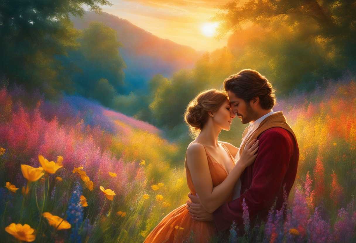 Romantic-couple-in-a-sunlit-wildflower-field-sharing-a-tender-moment-amidst-vibrant-colors_hbfm