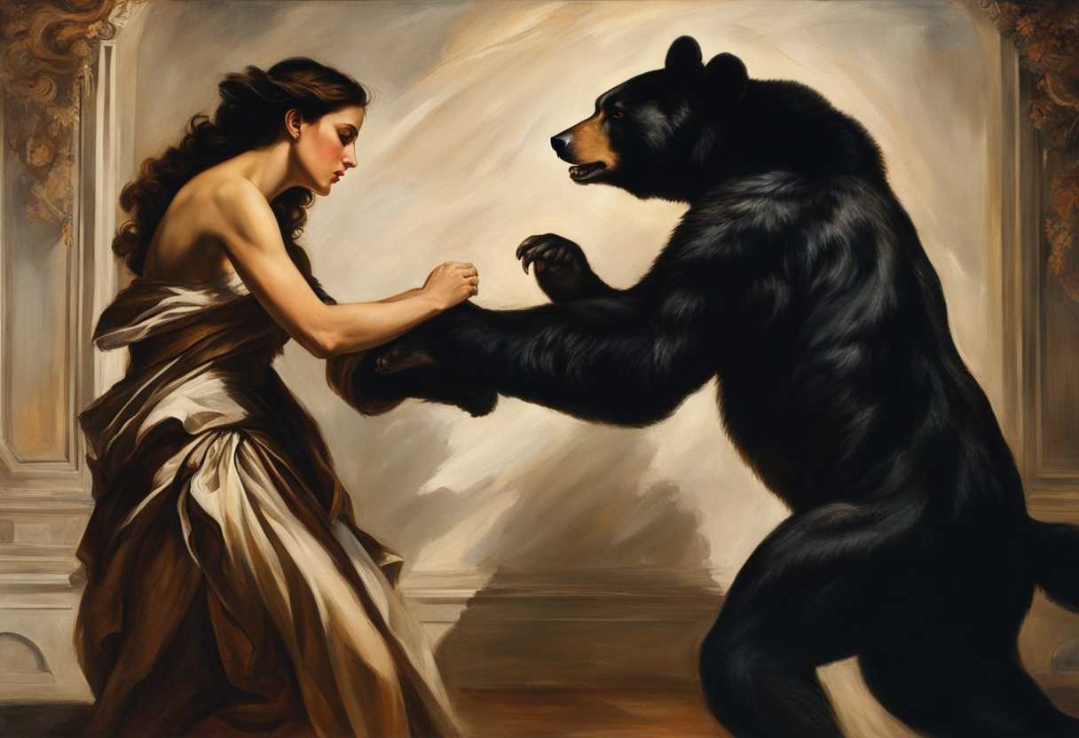 Intense-standoff-between-man-and-she-bear-fear-and-protection-dramatic-lighting-imminent-danger_esvw