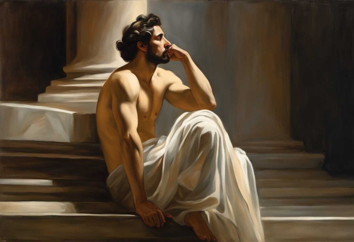 A-man-gazes-contemplatively-at-the-Lord-bathed-in-ethereal-light-seeking-divine-guidance_ehcy