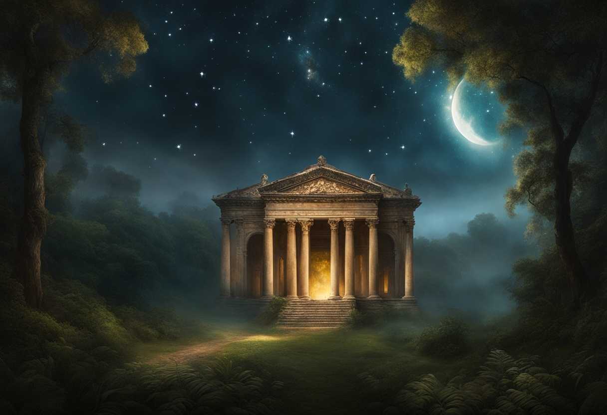 A-moonlit-forest-with-ancient-ruins-glowing-fireflies-and-ethereal-mist-creates-a-magical-scene_xlfe