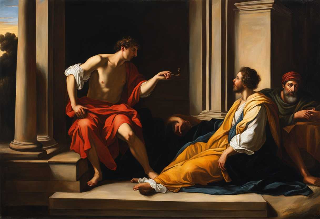 A-poor-man-with-honest-humility-contrasts-a-rich-man's-arrogant-deceit-at-sunset_qzev