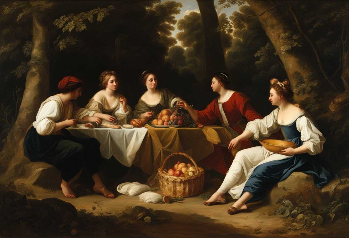 A-group-of-friends-enjoying-a-picnic-in-a-sunlit-forest-clearing_wspi