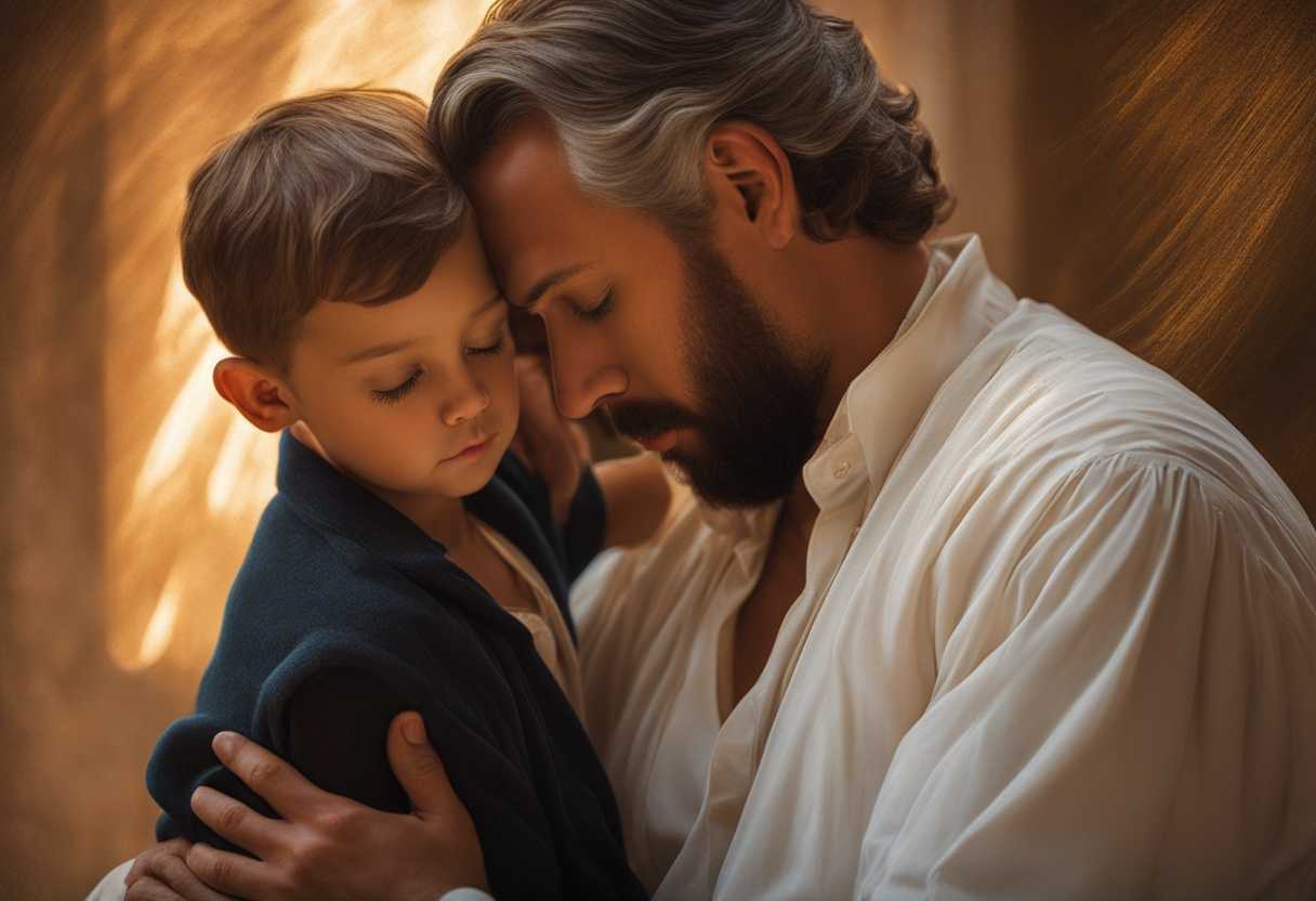 Father-and-son-share-a-tender-moment-in-warm-light-exchanging-wisdom-and-love_rfjx