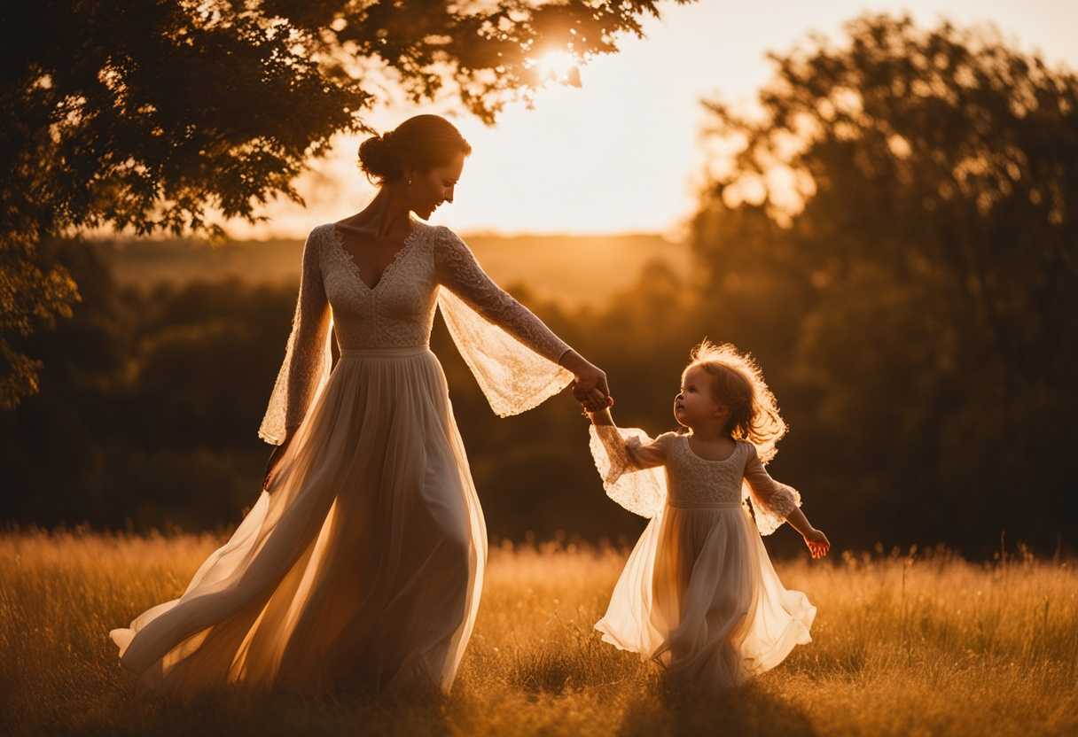 Mother-and-child-twirl-in-a-sunlit-field-radiating-joy-and-love-in-golden-hour_ffpp