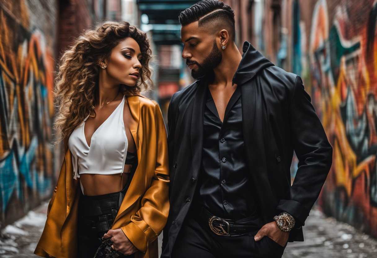 Urban-couple-in-graffiti-alley-exuding-confidence-with-mysterious-gazes-and-flowing-attire_eycd